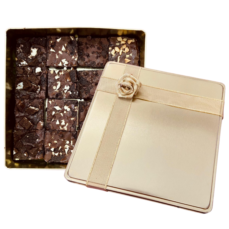 Assorted Brownies with Metal Box online delivery in Noida, Delhi, NCR,
                    Gurgaon